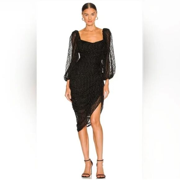 NEW ASTR the label Athens Dress Black Burnout - Picture 2 of 13